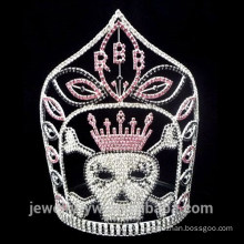 Wholesale silver plated Crystal skull halloween crown